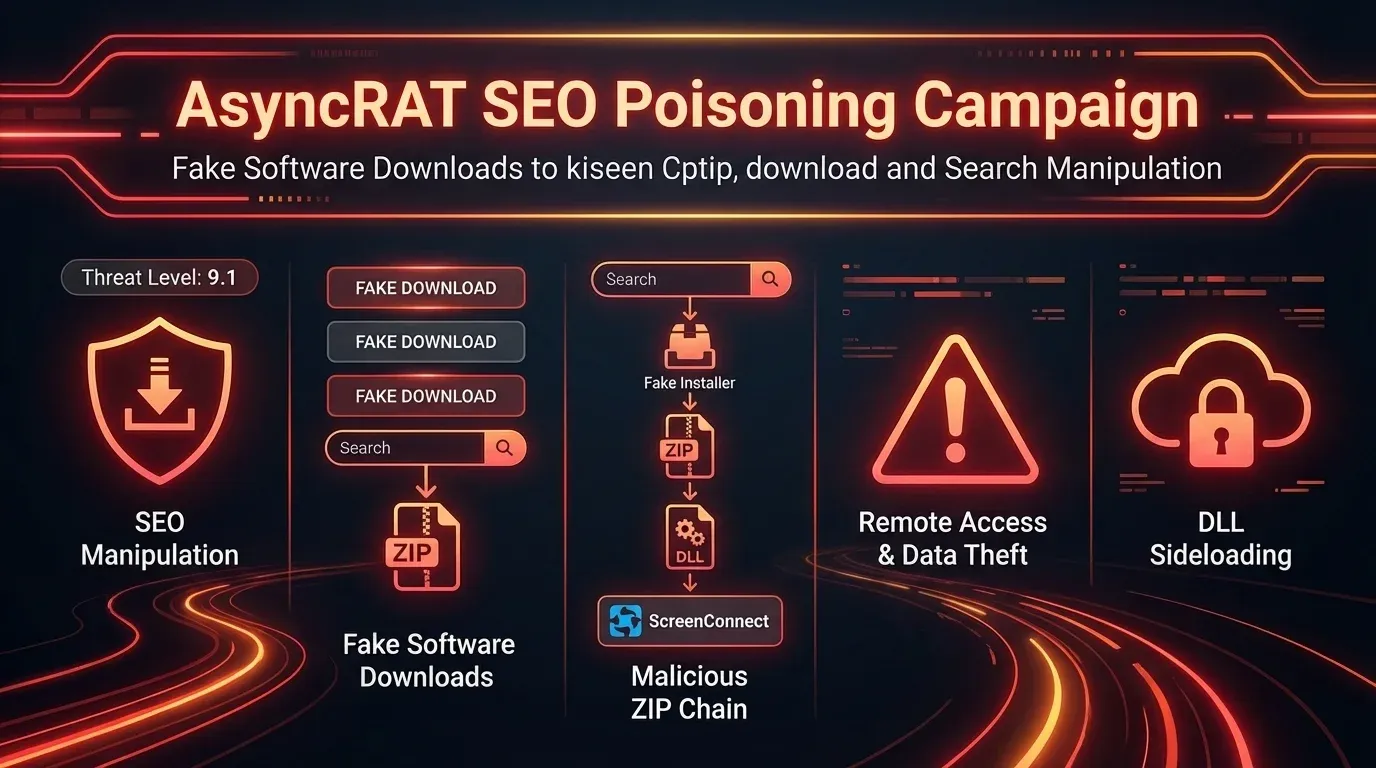 AsyncRAT SEO Poisoning Campaign Targets Software Downloads