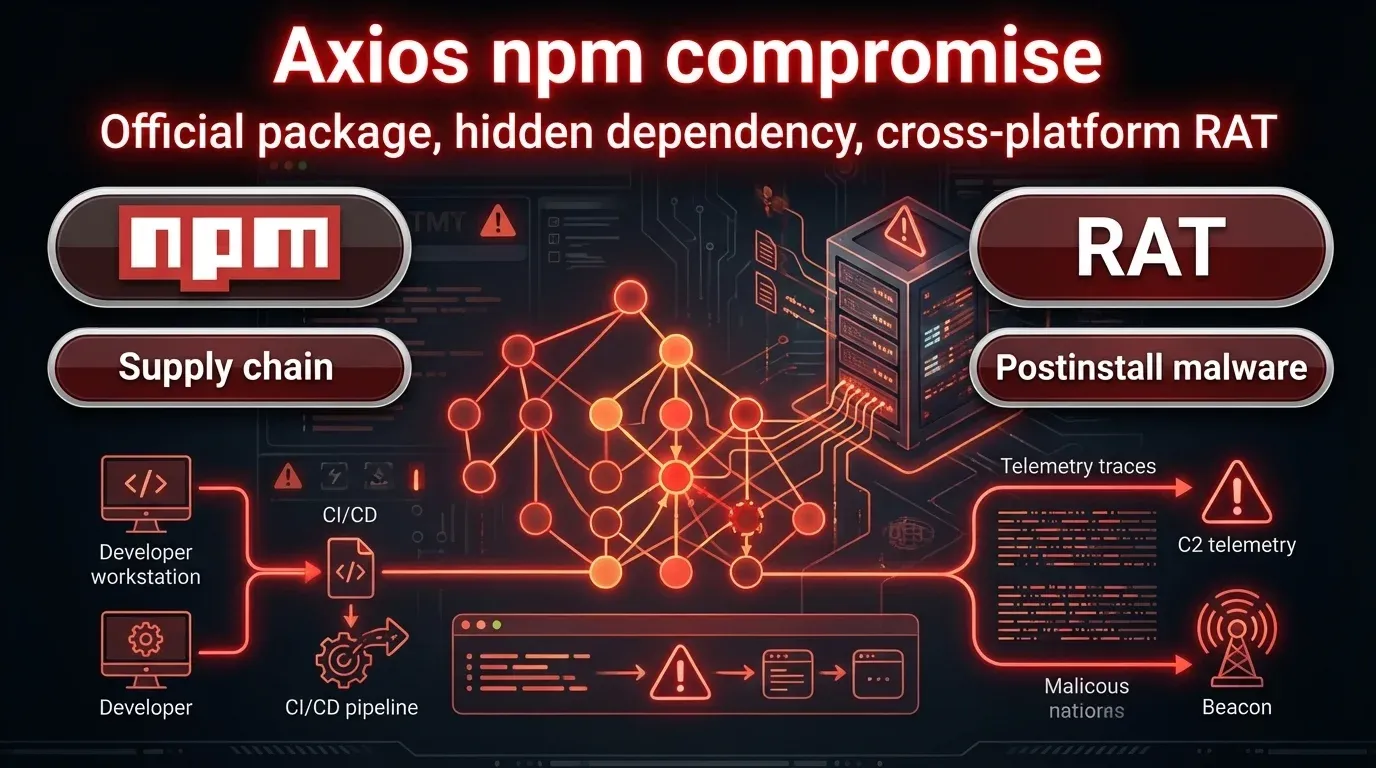 Axios npm compromise pushed a cross-platform RAT through a fake dependency