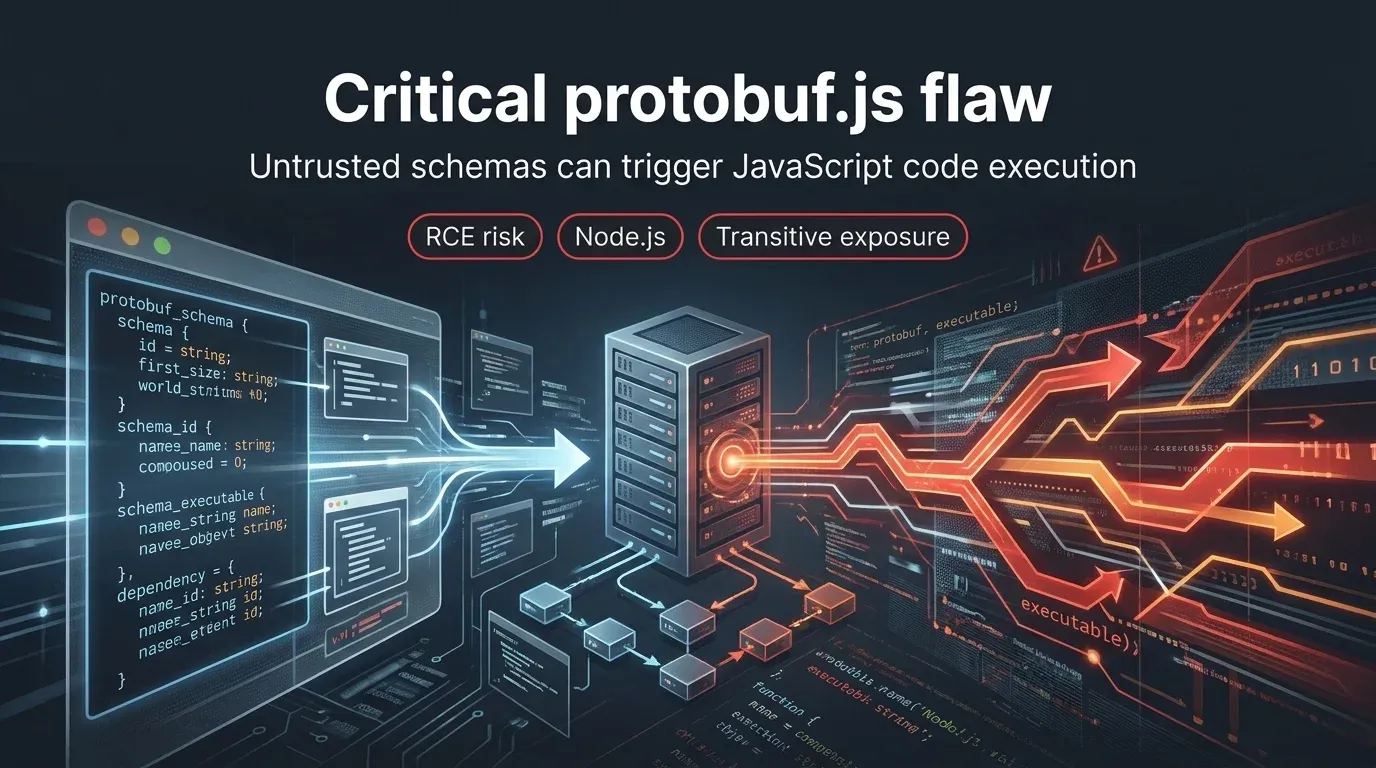 Critical protobuf.js flaw turns untrusted schemas into JavaScript code execution