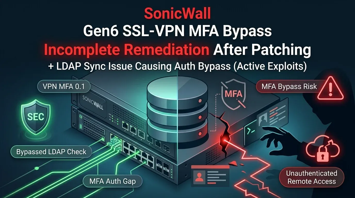 CVE-2024-12802 leaves SonicWall Gen6 VPNs exposed after incomplete patching