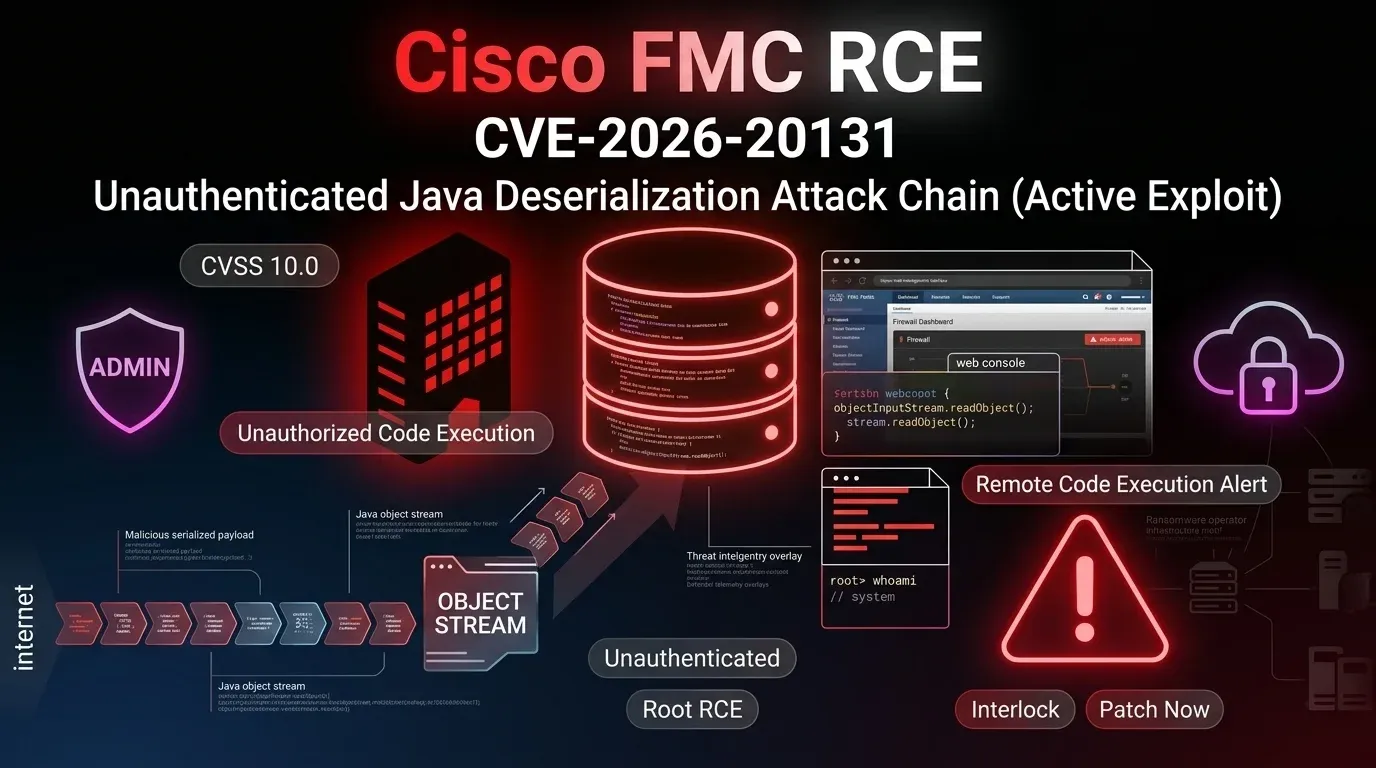 CVE-2026-20131: Interlock hit Cisco FMC before disclosure