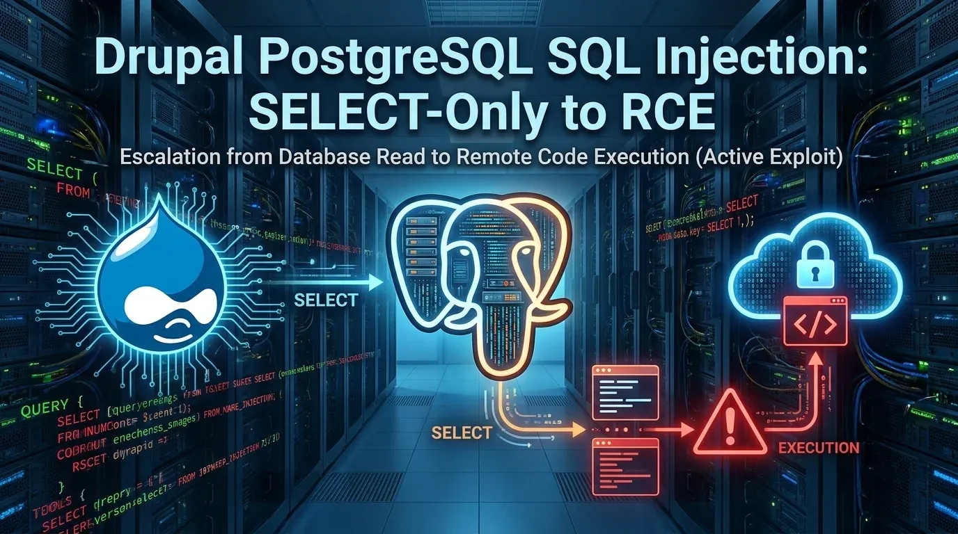 Drupal PostgreSQL SQLi shows how SELECT-only injection becomes RCE
