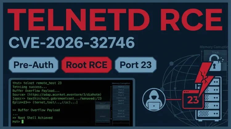 CVE-2026-32746: telnetd flaw enables unauthenticated root RCE
