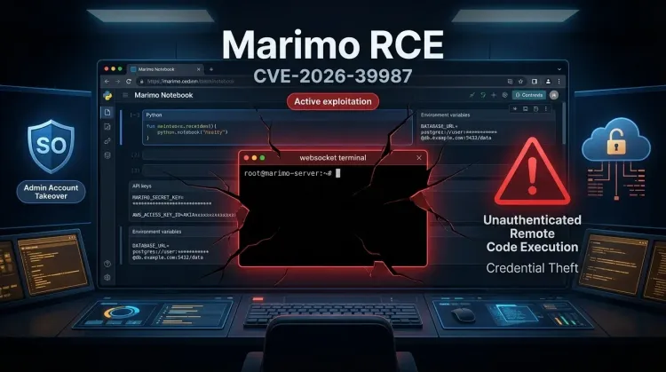 CVE-2026-39987 puts exposed Marimo notebooks on a fast credential-theft path