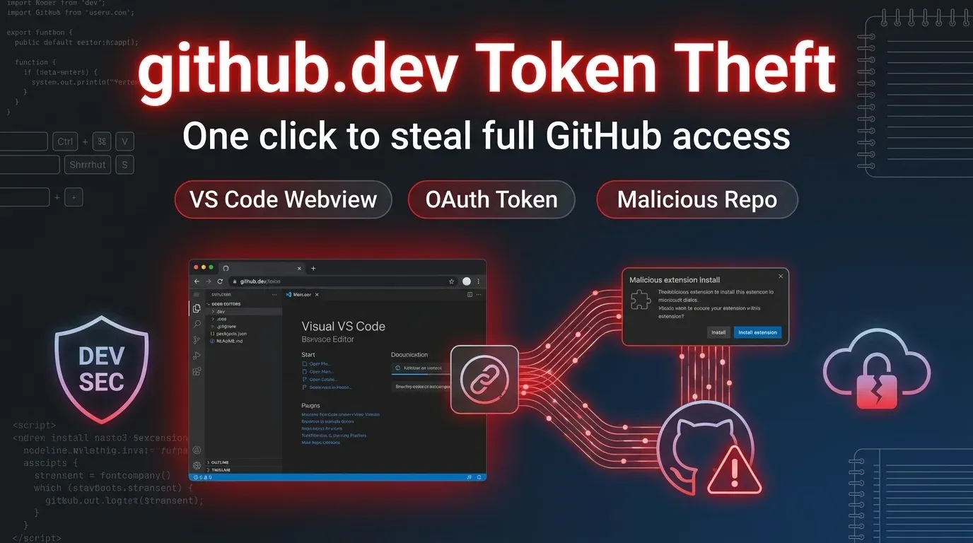 One-Click github.dev Attack Lets Malicious Repos Steal Full GitHub Tokens