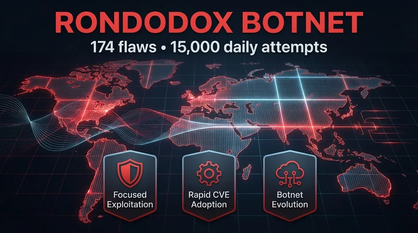 RondoDox botnet shifts to focused exploitation across 174 flaws